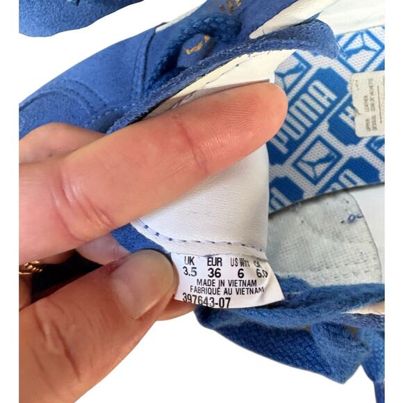 Puma Women's Cobalt Blue Palermo Gum Sole Lace Up Sneakers - 6 - Picture 10 of 12